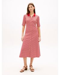 Tommy Hilfiger - Tone Button Midi Polo Dress - Lyst