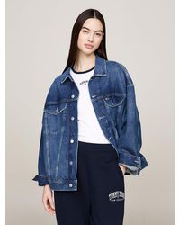 Tommy Hilfiger - Back Logo Oversized Denim Jacket - Lyst