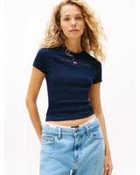 Tommy Hilfiger - Linear Logo Slim T-shirt - Lyst