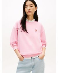 Tommy Hilfiger - Logo Embroidery Crew Neck Sweatshirt - Lyst