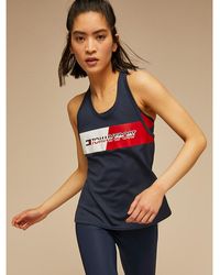 Tommy Hilfiger Tanktop Met Logoprint - Blauw