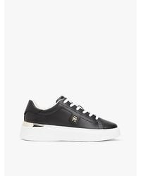 Tommy Hilfiger - Leren Court Sneaker Met Th-Monogram - Lyst