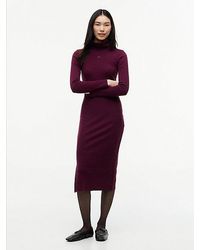 Tommy Hilfiger - Tommy Jeans Turtleneck Ribbed Midi Bodycon Dress - Lyst
