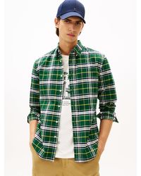 Tommy Hilfiger - Chemise À Carreaux En Coton Oxford Brossé - Lyst