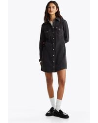 Tommy Hilfiger - Robe Chemise Western Courte En Denim - Lyst