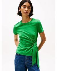 Tommy Hilfiger - T-Shirt À Col Ras-Du-Cou Et Nœud Sur Le Côté - Lyst