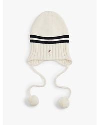 Tommy Hilfiger - Tommy Girl Stripe Wool Blend Bauble Beanie - Lyst