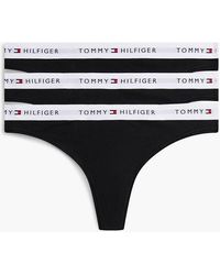 Tommy Hilfiger - Essential 3-Pack Repeat Logo Waistband Thongs - Lyst