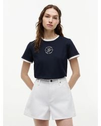 Tommy Hilfiger - Logo Embroidery Ringer T-Shirt - Lyst