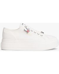 Tommy Hilfiger - Canvas Platform Trainers With Charms - Lyst