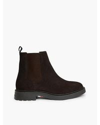 Tommy Hilfiger - Suede Embossed Cleat Chelsea Boots - Lyst