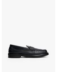 Tommy Hilfiger - Leren Loafer Met Logo - Lyst