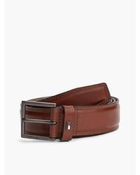 Tommy Hilfiger - Leather Th Business Topstitch Belt - Lyst