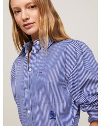 Tommy Hilfiger - Crest Baseball Stripe Shirt Dress - Lyst