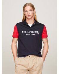 Tommy Hilfiger - Hilfiger Monotype Colour-blocked Regular Fit Polo - Lyst