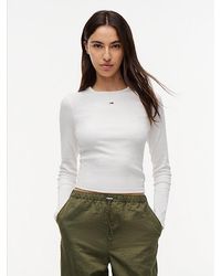 Tommy Hilfiger - Flag Embroidery Slim Long Sleeve T-Shirt - Lyst