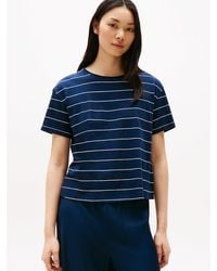 Tommy Hilfiger - T-Shirt Décontracté Ras-Du-Cou En Lin Mélangé - Lyst