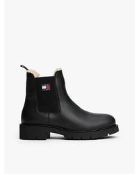 Tommy Hilfiger - Leren Chelsea Boot Met Profielzool En Voering - Lyst