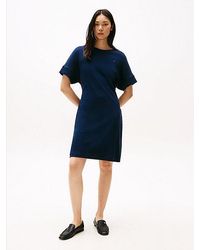 Tommy Hilfiger - Mini-Jurk Met Ceintuur En Korte Mouwen - Lyst