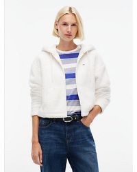 Tommy Hilfiger - Tommy Jeans Teddy Fleece Zip Thru Hoody - Lyst