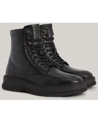 Tommy Hilfiger - Water-repellent Leather Mid Boots - Lyst