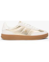 Tommy Hilfiger - Th Monogram Metallic Leather Trainers - Lyst