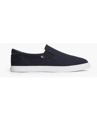 Tommy Hilfiger - Low Profile Canvas Slip-On Trainers - Lyst