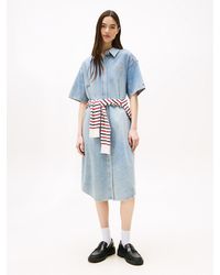 Tommy Hilfiger - Relaxed Midi Denim Shirt Dress - Lyst