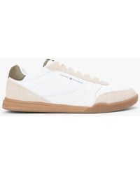 Tommy Hilfiger - Mixed Texture Cupsole Trainers With Leather - Lyst