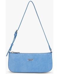 Tommy Hilfiger - Suede Metal Logo Shoulder Bag - Lyst