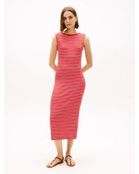 Tommy Hilfiger - Boat Neck Slim Midi Bodycon Dress - Lyst