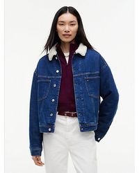 Tommy Hilfiger - Tommy Jeans Teddy Collar Slim Denim Trucker Jacket - Lyst