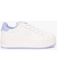 Tommy Hilfiger - Essential Logo Platform Trainers With Leather - Lyst