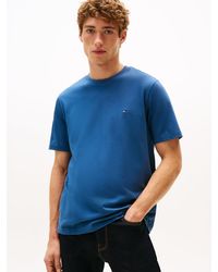 Tommy Hilfiger - T-Shirt À Col Ras-Du-Cou Et Drapeau Brodé - Lyst