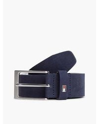 Tommy Hilfiger - Leather Enamel Flag Rectangular Buckle Belt - Lyst