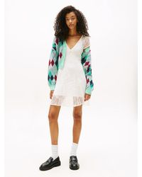Tommy Hilfiger - Lace Cap Sleeve Slim Mini Dress - Lyst