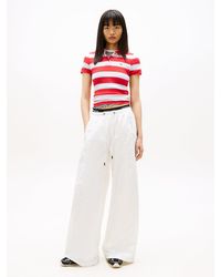 Tommy Hilfiger - Repeat Logo Tape Wide Leg Joggers - Lyst