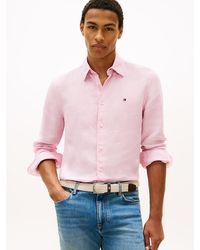Tommy Hilfiger - Regular Fit Washed Pure Linen Shirt - Lyst