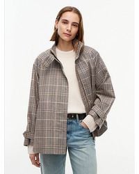 Tommy Hilfiger - Check Raglan Sleeve Relaxed Cape Coat - Lyst