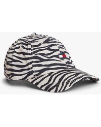 Tommy Hilfiger - Zebra Print Logo Plaque Baseball Cap - Lyst