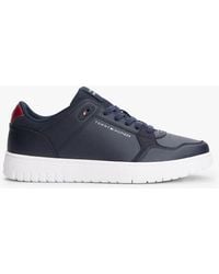 Tommy Hilfiger - Sneakers Stile Basket Con Mix Di Texture E Pelle - Lyst
