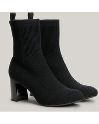 Tommy Hilfiger - Essential Knitted Mid Heel Ankle Boots - Lyst