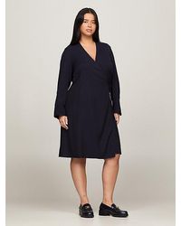 Tommy Hilfiger - Curve Fit-and-Flare-Wickelkleid - Lyst
