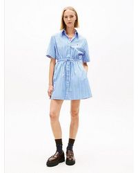 Tommy Hilfiger - Stripe Relaxed Poplin Mini Shirt Dress - Lyst