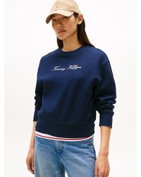 Tommy Hilfiger - Sweat En Piqué À Col Ras-Du-Cou Et Logo Brodé - Lyst