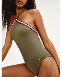 Tommy Hilfiger Badpak Met Signature-halternek - Meerkleurig