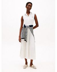 Tommy Hilfiger - Mouwloze Geplooide Maxi-Polojurk - Lyst