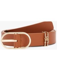 Tommy Hilfiger - Ceinture En Cuir À Boucle Ovale Et Monogramme - Lyst