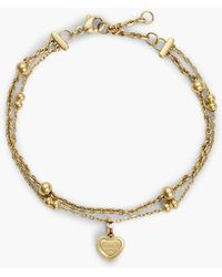 Tommy Hilfiger - Plated Heart Charm Layered Bracelet - Lyst