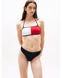 Tommy Hilfiger - Bandeau-Bikinitop Met Hilfiger Flag - Lyst